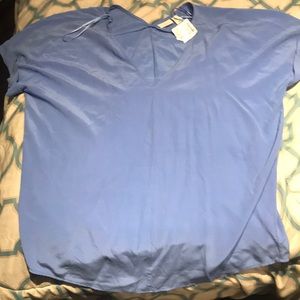 Very light blue 100% silk top